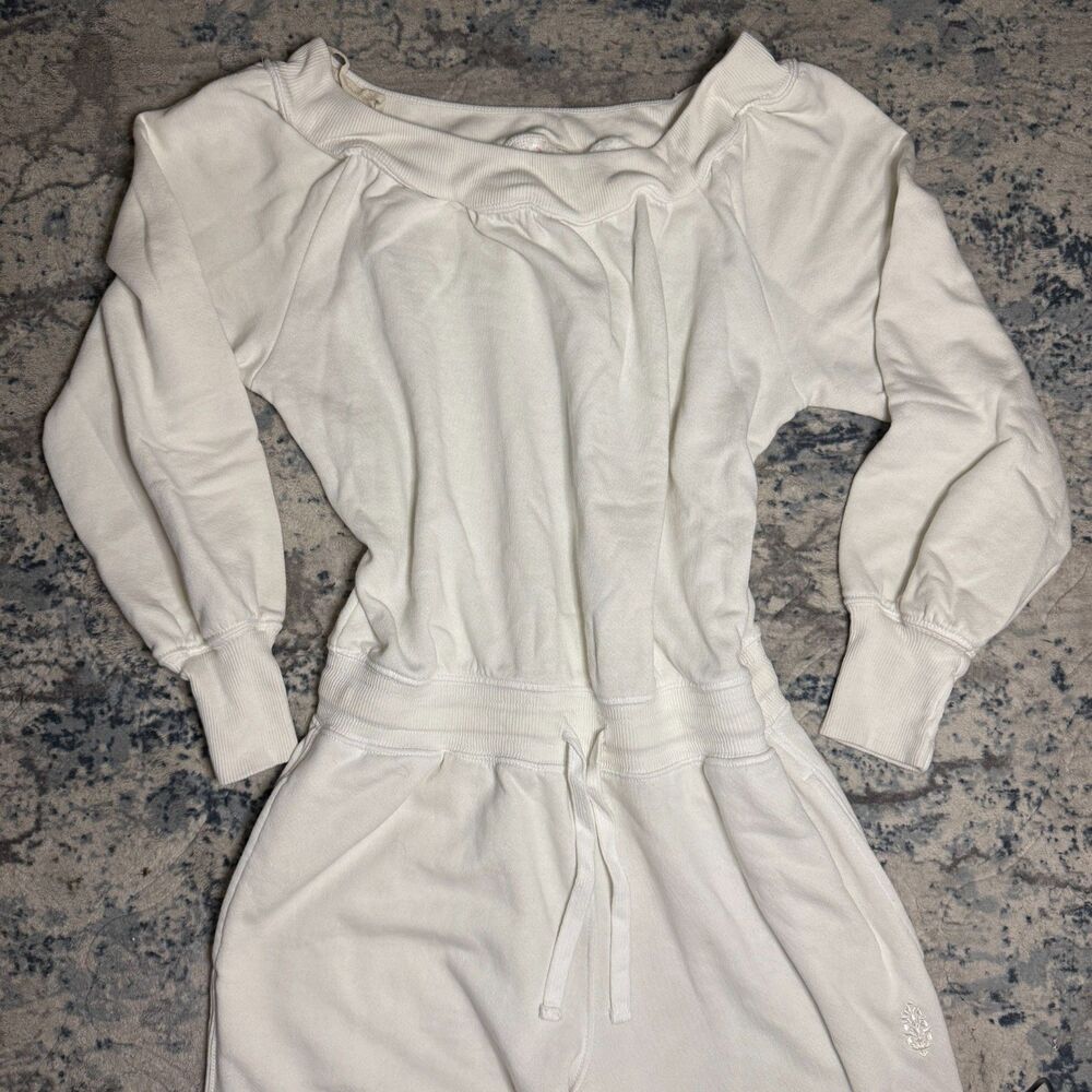 FP Free People Movement White Jumpsuit One to Beat Romper Large